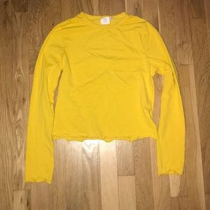 Yellow long sleeve cramp top